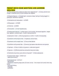 PMHNP MOCK EXAM QUESTIONS AND ANSWERS 2025/2026