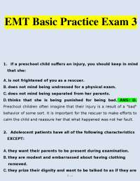 EMT Basic Practice Exam: Essential Questions and Answers for Emergency Medical Technicians