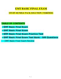EMT Basic Final Exam Study Bundle: Practice Questions and Test Bank
