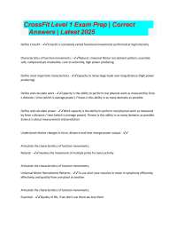 CrossFit Level 1 Exam Prep: Key Concepts and Definitions