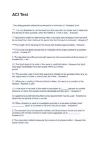 ACI Concrete Field Testing Technician Exam Questions and Correct Answers