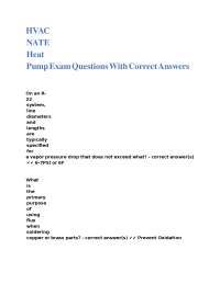 HVAC Heat Pump Exam Questions and Answers
