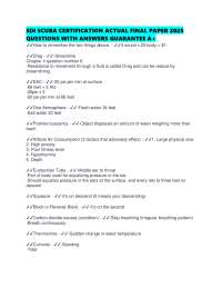 SDI SCUBA CERTIFICATION ACTUAL FINAL PAPER 2025 QUESTIONS WITH ANSWERS GUARANTEE A+