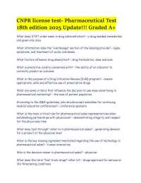 CNPR license test- Pharmaceutical Test 18th edition 2025 Update!!! Graded A+.pdf