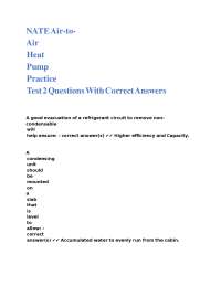 HVAC Practice Test: Air Conditioning and Refrigeration Systems