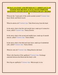 Cardiovascular System Exam Review: Questions and Answers