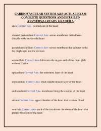 Cardiovascular System Anatomy and Physiology Exam Q&A