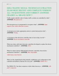 IMSA TRAFFIC SIGNAL TECHNICIAN II PRACTICE EXAM MOST RECENT AND COMPLETE VERSION/