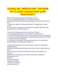 NUR 205 Final Exam 2025: Complete Questions & Verified Answers | Graded A+, Exams of Nursi