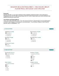 SHADOW HEALTH PEDIATRICS / TRAUMATIC BRAIN INJURY/WELL DETAILED AND UPDATED