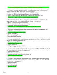 Cardiovascular Nursing Exam Questions and Answers 2025