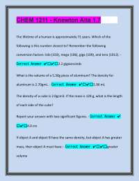 CHEM 1211 - Knewton Alta 1.7 Questions With High Expert Verified Answers | A+ Rated
