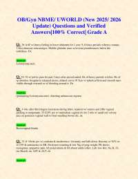 OB/Gyn NBME/UWORLD Review: Questions and Answers for Exam Prep