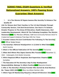 Sigma Gamma Rho Sorority Exam Questions and Answers