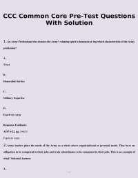 U.S. Army Common Core Pre-Test Questions with Solutions