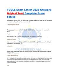 TCOLE Exam Latest 2025 Answers| Original Test| Complete Exam Solved