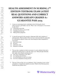 Health Assessment in Nursing: Exam Questions and Answers