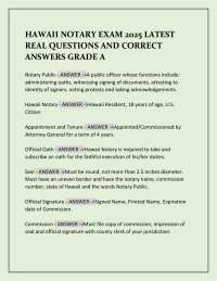 Hawaii Notary Exam 2025: Real Questions and Answers Study Guide
