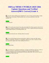 OB/Gyn NBME/UWorld Review: Questions and Answers for Exam Prep