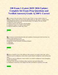 Obstetrics Exam 1: Labor and Delivery Q&A