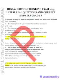 Pediatric Nursing Critical Thinking Questions
