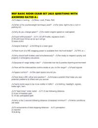 MSF Basic Rider Exam: Q&A for Motorcycle Safety