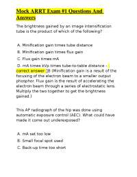 ARRT Exam Prep: Radiography Questions and Answers
