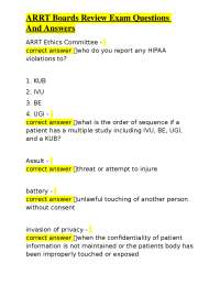 ARRT Radiography Exam Review: Questions and Answers