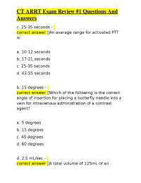 CT ARRT Exam Review: Questions and Answers for Computed Tomography