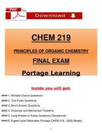CHEM 219 – Principles of Organic Chemistry Final Exam (2025) | Portage Learning
