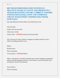 RBT Exam Practice Questions with Verified Answers