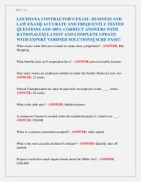 Louisiana Contractor's Exam: Business & Law Q&A