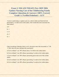 Nursing Care of the Childbearing Family Exam Questions and Answers