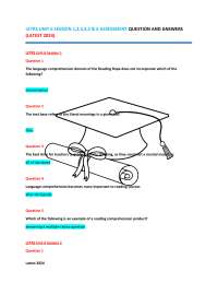 LETRS UNIT 6 SESSION 1,2,3,4,5 & 6 ASSESSMENT QUESTION AND ANSWERS (LATEST 2024)