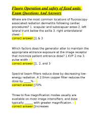 Fluoroscopy Operation and Safety: Exam Q&A