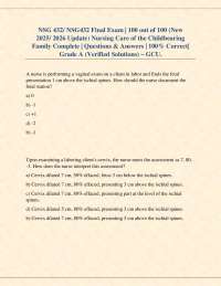 NSG 432/NSG432 Final Exam (New 2025/2026 Update) Nursing Care of the Childbearing Family