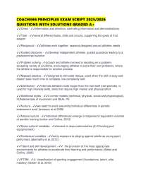 COACHING PRINCIPLES EXAM SCRIPT 2025/2026 QUESTIONS WITH SOLUTIONS GRADED A+