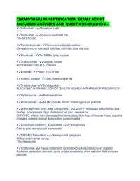 CHEMOTHERAPY CERTIFICATION EXAMS SCRIPT 2025/2026 ANSWERS AND QUESTIONS GRADED A+