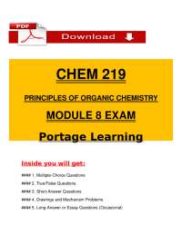 CHEM 219 – Principles of Organic Chemistry Module 8 Exam (2025) | Portage Learning