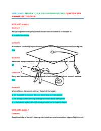 LETRS UNIT 5 SESSION 1,2,3,4,5 & 6 ASSESSMENT EXAM QUESTION AND ANSWERS LATEST (2024)