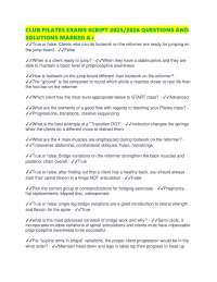 CLUB PILATES EXAMS SCRIPT 2025/2026 QUESTIONS AND SOLUTIONS MARKED A+