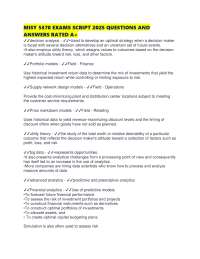 Decision Analysis and Business Analytics: Exam Questions and Answers