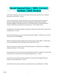GoJet Airlines HAZMAT Quiz: Aviation Safety & Emergency Procedures