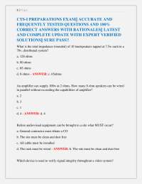 CTS-I PREPARATIONS EXAM|| ACCURATE AND FREQUENTLY TESTED QUESTIONS AND 100% ANSWERS