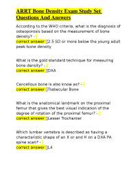 ARRT Bone Density Exam Q&A Study Guide