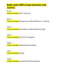 Radio Codes and Meanings for Law Enforcement