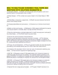 Healthcare Economics Exam Questions and Solutions