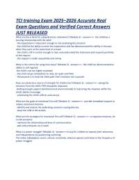 TCI training Exam 2025–2026 Accurate Real Exam Questions and Verified Correct Answers
