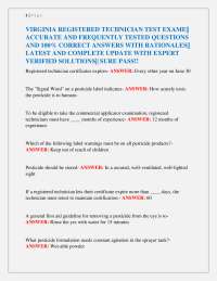Virginia Registered Technician Exam: Pesticide Safety Q&A