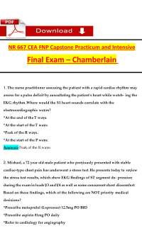 NR667 CEA Final Exam 2026/2027 | Chamberlain University | Nurse Practitioner Q&A Review